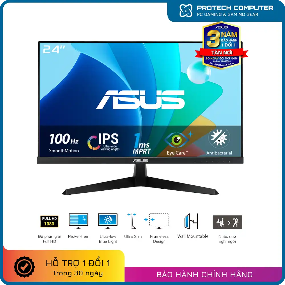 Màn Hình ASUS VY249HF  (23.8 INCH/FHD/IPS/100HZ/1MS) NEW